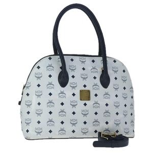MCM White and Black Satchel Bag